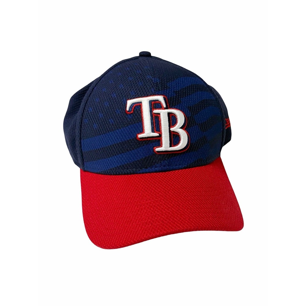 New Era Tampa Bay Rays 39THIRTY Hat M/L Flex Fit MLB Cap Flag Baseball Merch RWB